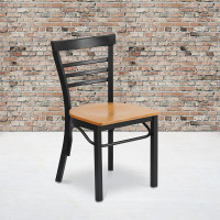 Flash Furniture XU-DG6Q6B1LAD-NATW-GG Restaurant Chair in Black Natural